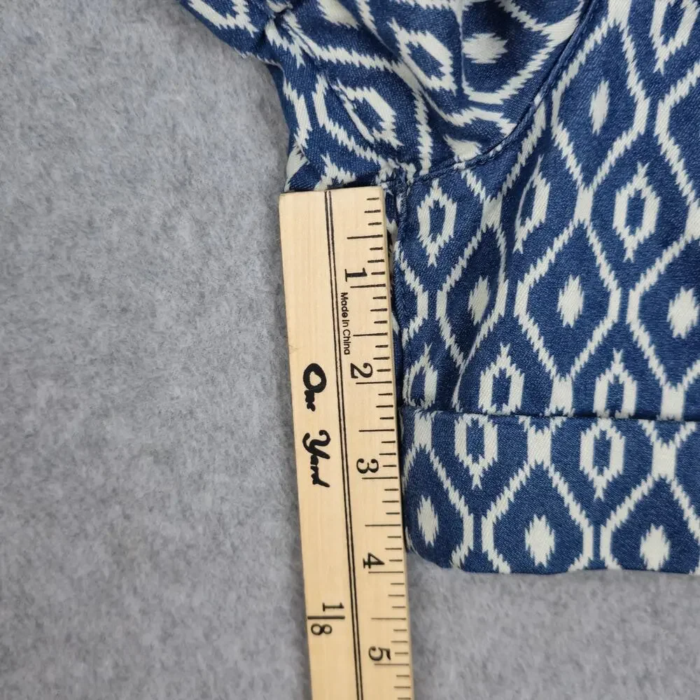 NWT Dear John Womens 29 Blue White Diamond Pattern Finnegan Roll Cuff Shorts - Picture 13 of 16